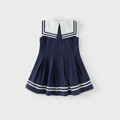 Dave&Bella Girls Summer Navy Blue Formal Naval Collar Dress