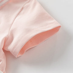 Dave&Bella Girls Summer Cartoon Print Pink Polo Dress