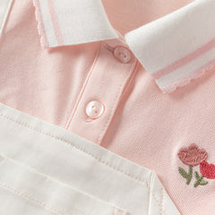 Dave&Bella Girls Summer Cartoon Print Pink Polo Dress