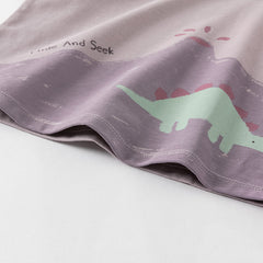 Dave&Bella Toddler Boys Summer Cute Dinosaur/Tiger Print Soft T-shirts Tops