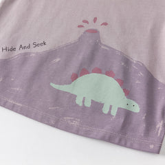 Dave&Bella Toddler Boys Summer Cute Dinosaur/Tiger Print Soft T-shirts Tops