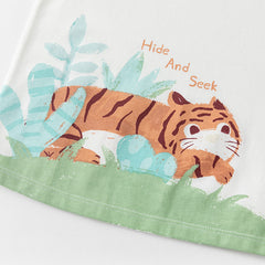 Dave&Bella Toddler Boys Summer Cute Dinosaur/Tiger Print Soft T-shirts Tops