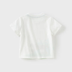 Dave&Bella Toddler Boys Summer Cute Dinosaur/Tiger Print Soft T-shirts Tops