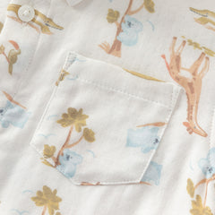 Dave&Bella Toddler Boys Summer Playful Print Casual Shirts Tops