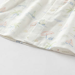 Dave&Bella Toddler Boys Summer Playful Print Casual Shirts Tops