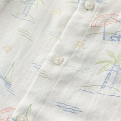 Dave&Bella Toddler Boys Summer Playful Print Casual Shirts Tops