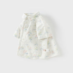 Dave&Bella Toddler Boys Summer Playful Print Casual Shirts Tops