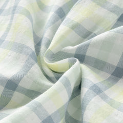 Dave&Bella Toddler Boys Summer Formal Blue Green Plaid College-style Cotton Shirt Tops