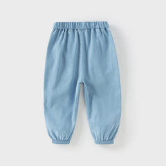 Dave&Bella Toddler Boys Summer Light Blue Casual Adjustable-waistband Jeans