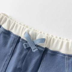 Dave&Bella Toddler Boys Summer Grey Blue Soft Mid-Length Shorts