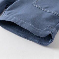 Dave&Bella Toddler Boys Summer Grey Blue Soft Mid-Length Shorts