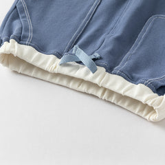 Dave&Bella Toddler Boys Summer Grey Blue Soft Mid-Length Shorts