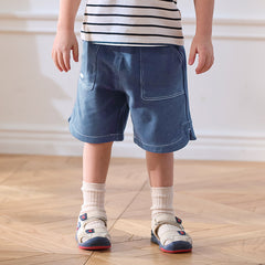 Dave&Bella Toddler Boys Summer Grey Blue Soft Mid-Length Shorts