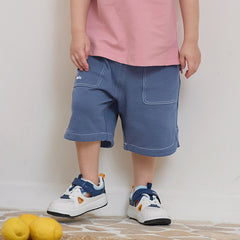 Dave&Bella Toddler Boys Summer Grey Blue Soft Mid-Length Shorts
