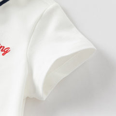 Dave&Bella Toddler Boys Summer Cotton White Polo T-shirts