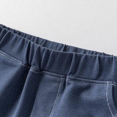 Dave&Bella Toddler Boys Summer Formal Cotton Polos Navy Blue Short Pant Sets