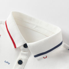 Dave&Bella Toddler Boys Summer Formal Cotton Polos Navy Blue Short Pant Sets