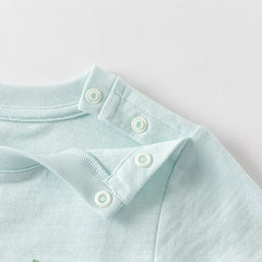 Dave&Bella Toddler Boys Summer Cute Car Print Blue Breathable Cotton T-shirts