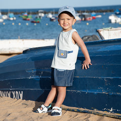 Dave&Bella Toddler Boys Summer Cotton Cartoon Print Tank Tops