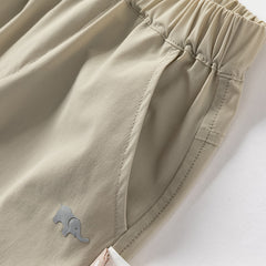 Dave&Bella Kids Boys Summer Versatile Khaki/Purple Loose Lightweight Pants