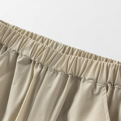 Dave&Bella Kids Boys Summer Versatile Khaki/Purple Loose Lightweight Pants