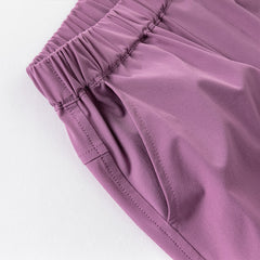 Dave&Bella Kids Boys Summer Versatile Khaki/Purple Loose Lightweight Pants