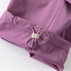 Dave&Bella Kids Boys Summer Versatile Khaki/Purple Loose Lightweight Pants