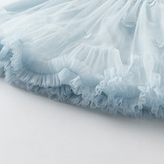 Dave&Bella Toddler Girls Summer Elegant Blue Butterfly Mesh Sleeveless Dress