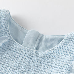 Dave&Bella Toddler Girls Summer Elegant Blue Butterfly Mesh Sleeveless Dress