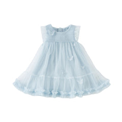 Dave&Bella Girls Summer Blue Butterfly Mesh Sleeveless Dress