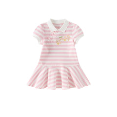 Dave&Bella Girls Summer Cotton Striped Polo Dress