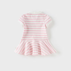 Dave&Bella Girls Summer Cotton Striped Polo Dress