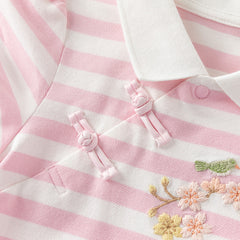 Dave&Bella Girls Summer Cotton Striped Polo Dress