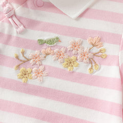 Dave&Bella Girls Summer Cotton Striped Polo Dress