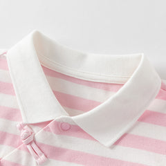 Dave&Bella Girls Summer Cotton Striped Polo Dress