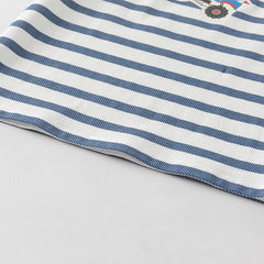 Dave&Bella Toddler Boys Summer Versatile Striped/Car Print Pure Cotton Tank Tops