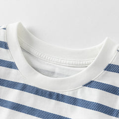 Dave&Bella Toddler Boys Summer Versatile Striped/Car Print Pure Cotton Tank Tops