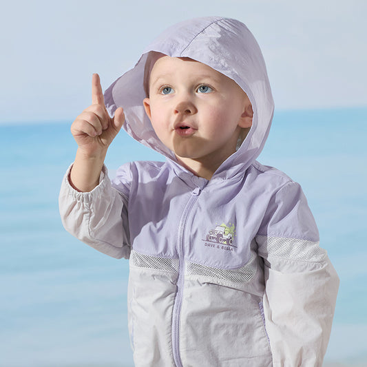 Dave&Bella Boys/Girls Summer Misty Purple UV Protective Hooded Jacket