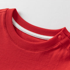 Dave&Bella Toddler Boys Summer Charming Red Comfortable Cotton T-shirt Tops