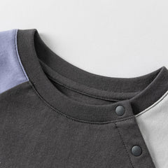 Dave&Bella Toddler Boys Summer White/Grey Cute Print Soft Cotton Versatile T-shirt Tops