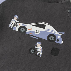 Dave&Bella Toddler Boys Summer White/Grey Cute Print Soft Cotton Versatile T-shirt Tops