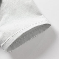 Dave&Bella Toddler Boys Summer White/Grey Cute Print Soft Cotton Versatile T-shirt Tops