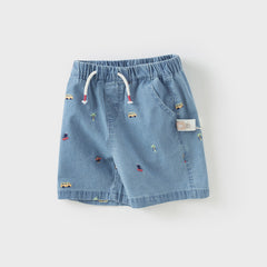 Dave&Bella Toddler Boys Summer Versatile Denim Blue Jeans Shorts