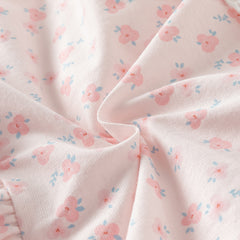 Dave&Bella Baby Girls Summer Sweet Pink Floral Print Cotton Lightweight Rompers