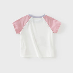 Dave&Bella Toddler Girls/Boys Summer Playful Multi-Print T-shirts Tops