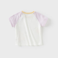 Dave&Bella Toddler Girls/Boys Summer Playful Multi-Print T-shirts Tops