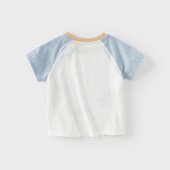 Dave&Bella Toddler Girls/Boys Summer Playful Multi-Print T-shirts Tops