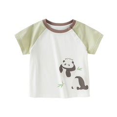 Dave&Bella Toddler Girls/Boys Summer Playful Multi-Print T-shirts Tops