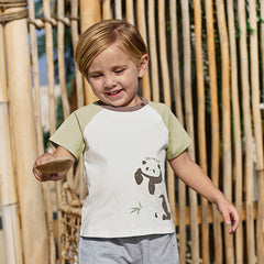 Dave&Bella Toddler Girls/Boys Summer Playful Multi-Print T-shirts Tops