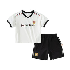Dave&Bella Kids Boys Summer Sports Red T-shirt White Short Sets